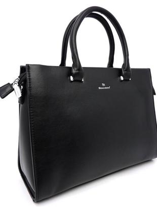 Жіноча сумка а4 чорна зі штучної шкіри 1n-00121 фото