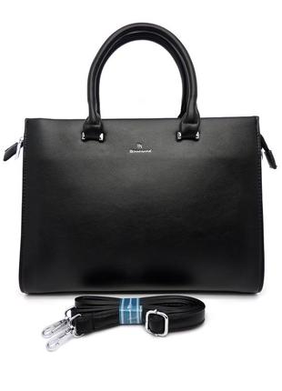 Жіноча сумка а4 чорна зі штучної шкіри 1n-00122 фото
