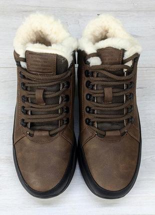 Ботинки мужские зимние коричневые эко-кожа на овчине saiwit 367610 фото