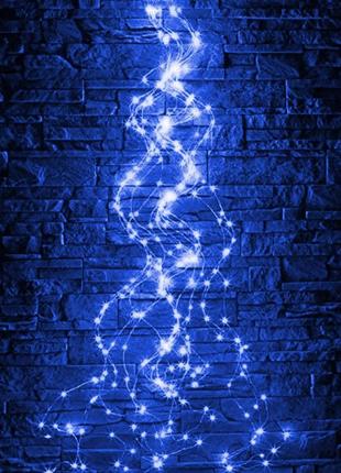 Новорічна світлодіодна гірлянда "кінський хвіст" довжина 2 метри 200 led 10 ниток різнокольорова/синя4 фото