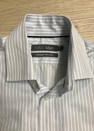 Сорочка  блакитна non iron запонки бренд m&s