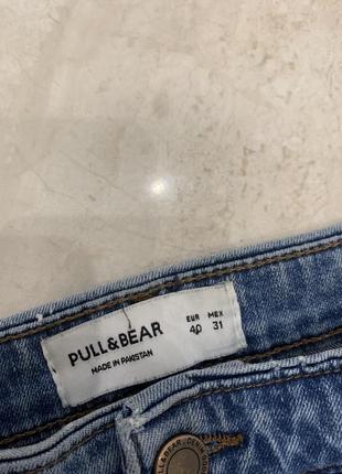 Джинси pull&bear сині чоловічі штани порвані4 фото