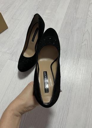 Туфли luchiano barachini замшевые черные 37 размер2 фото