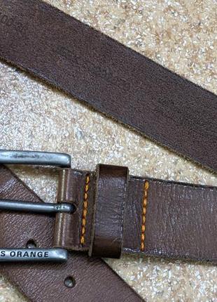 Кожаный ремень hugo boss orange men's jeek leather jeans belt brown5 фото