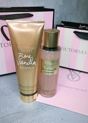 Міст + лосьйон для тіла «bare vanilla shimmer». victoria's secret. оригінал 🇺🇸
