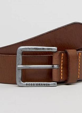 Кожаный ремень hugo boss orange men's jeek leather jeans belt brown