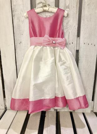 Платье нарядное для девочки gomusl польша бело-розовое2 фото