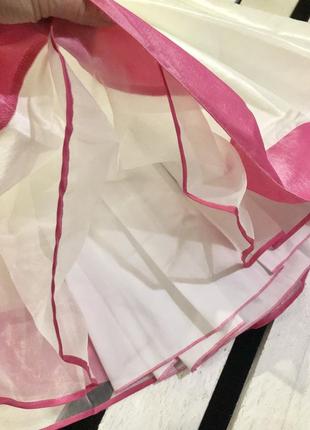 Платье нарядное для девочки gomusl польша бело-розовое7 фото