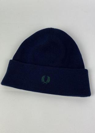 Вовняна шапка fred perry оригінал темно синя tnf acg3 фото