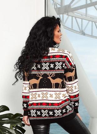 Свитер новогодний, рождественский,зимний в стиле оверзайз (свитер oversize), производитель туречки, качественная фабричная вязка, резьбовые цвета3 фото