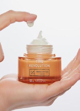 Антивозрастной крем с эффектом лифтинга missha time revolution primestem 100 cream4 фото