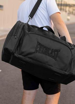 Большая мужская спортивная сумка everlast bad на 60л. черный логотип /дорожная сумка1 фото