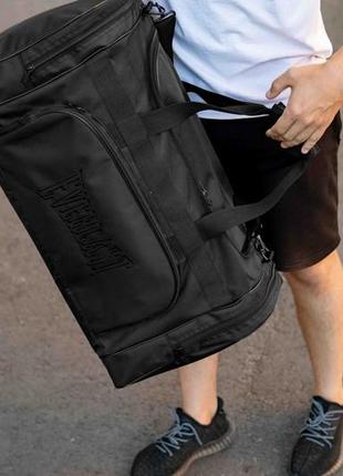 Большая мужская спортивная сумка everlast bad на 60л. черный логотип /дорожная сумка7 фото
