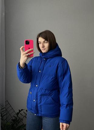 Женский пуховик электрик женская пуховая куртка курточка ральф синяя polo ralph lauren4 фото