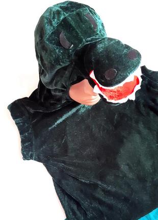 Крокодил велюровый карнавальный костюм на 4-6 лет
