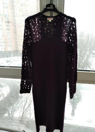 Новое вязаное платье чудесного фиолетового цвета1 фото