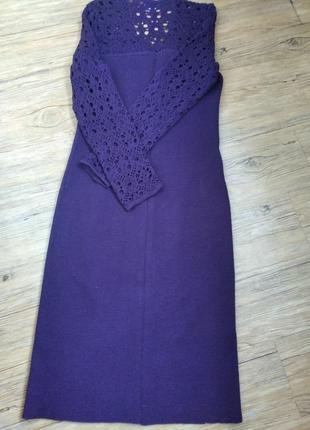 Новое вязаное платье чудесного фиолетового цвета4 фото