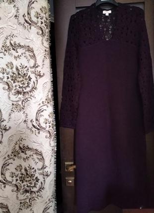 Новое вязаное платье чудесного фиолетового цвета8 фото