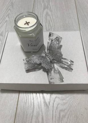 Соєва свічка з ароматом ванілі 🤍1 фото