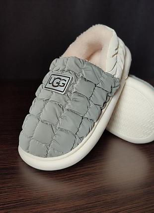 Серые слипоны мокасины дутики тапки тапочки уги на меху теплые зимние сменка большие размеры 40 41 42 43 44 26 26.5 см 27 27.5 ugg на подарок