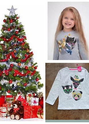 Різдвяний лонгслів nutmeg для дівчинки 2-3 років