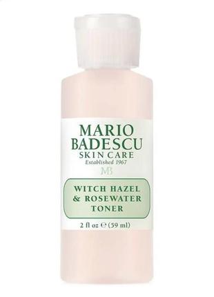 Тонер с гамамелисом и розовой водой mario badescu witch hazel & rosewater toner, 59 мл1 фото