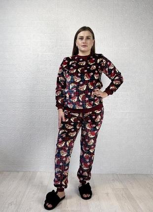 Женская махровая пижама пижама