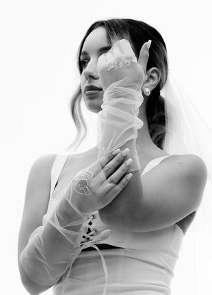 Митенки-перчатки для невесты. добавь свою персональную вышивку!6 фото