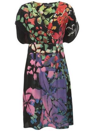 Шелковое платье с цветочным принтом р. 10 uk2 фото