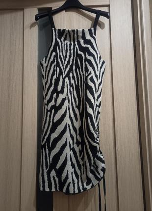 Мини-платье у зебровый принт7 фото