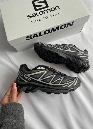 Женские спортивные водостойкие кроссовки salomon xt-6 gray gore-tex саломон горетекс6 фото