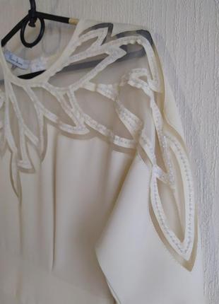 Платье rica mare миди жемчужины рукава летучая мышь коктейльная свадебное6 фото