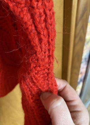 Модный красный как вязаный свитер 52-54 р5 фото