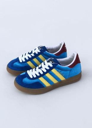 Adidas gazelle x gucci blue1 фото