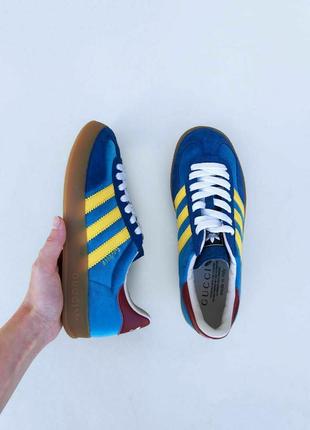 Adidas gazelle x gucci blue10 фото