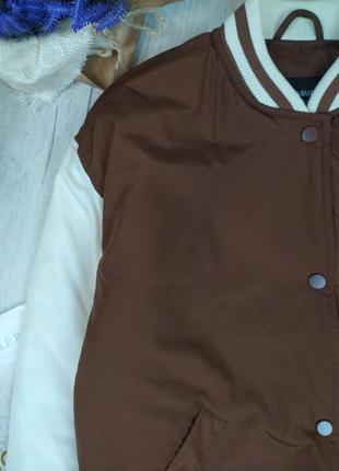 Женская куртка колледжа lc waikiki демисезонная с длинными рукавами коричневая размер 384 фото