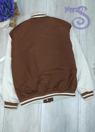 Женская куртка колледжа lc waikiki демисезонная с длинными рукавами коричневая размер 386 фото