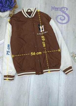 Женская куртка колледжа lc waikiki демисезонная с длинными рукавами коричневая размер 389 фото