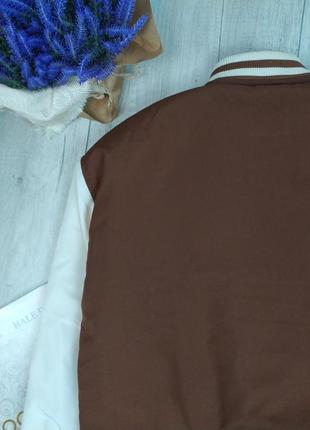 Женская куртка колледжа lc waikiki демисезонная с длинными рукавами коричневая размер 387 фото
