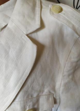 Весенний летний пиджак 100%лен нарядный,белоснежный3 фото