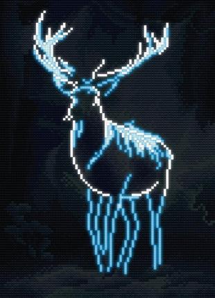 Алмазная вышивка светящаяся ночью олень 25*35см алмазная мозаика по номерам ( размер холста 30*40 см )