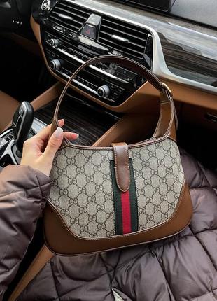 Сумочка жіноча коричнева з натуральної шкіри gucci3 фото