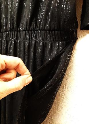 Ошатне вечірнє чорне плаття сукня міні стрейч цільні рукави, спинка напіввідкрита жіноча 42-44-467 фото
