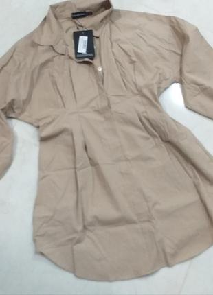 Сукня сорочка беж prettylittlething плаття