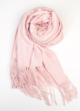 Кашемировый шарф палантин розового цвета2 фото