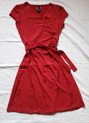 Сукня святкова червона мини миди с поясом платье на новый год платья на новий рік міні міді