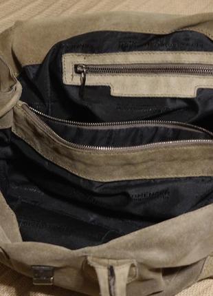 Комфортная винтажная замшевая сумка-саквояж цвета тауп kennel & schmenger германия.7 фото