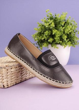 Женские черные эспадрильи