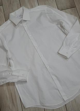 Белая мужская рубашка calvin klein slim fit l-xl3 фото