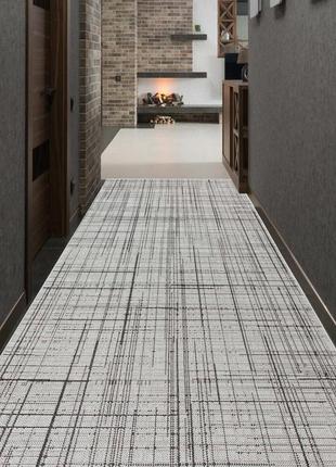 Ковровая дорожка безворсовая на резиновой основе karat flex 19171/08 2.00 м серый